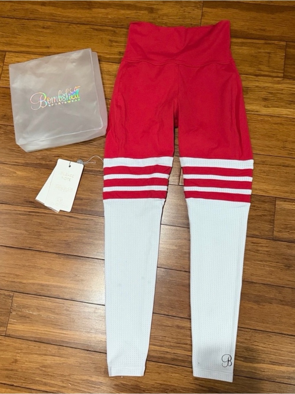 Bombshell Sportswear red and white OG leggings XS
